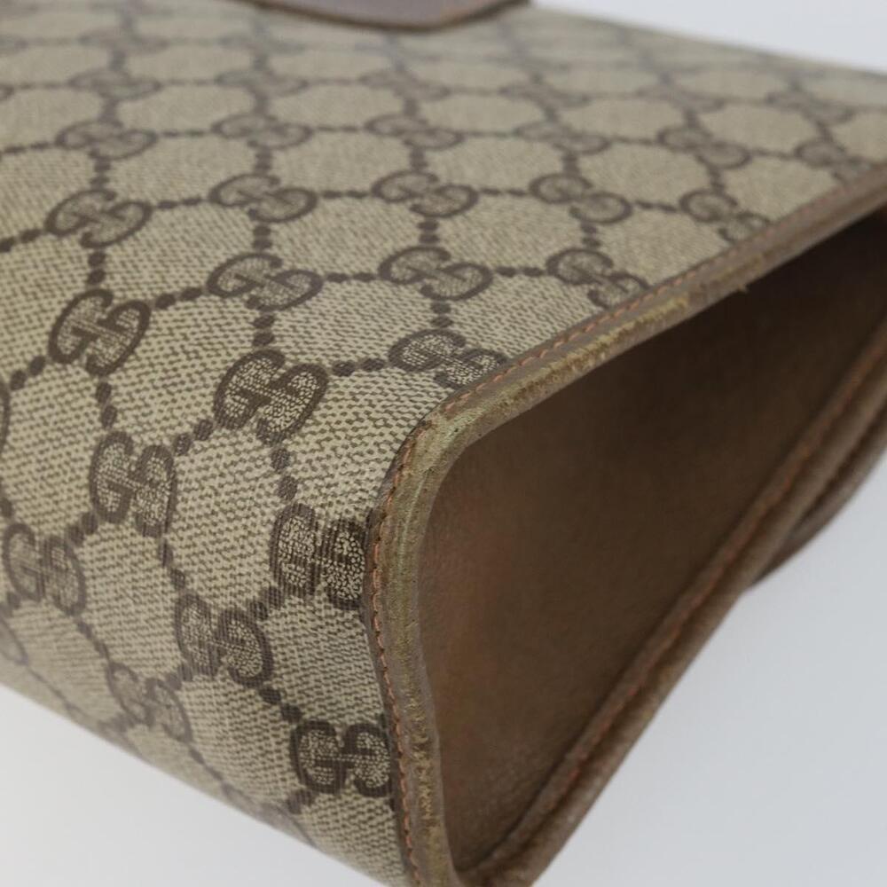 GUCCI GG Supreme Web Sherry Line Clutch Bag PVC Beige Gold 89 01 031 Auth 156430 - Picture 15 of 16